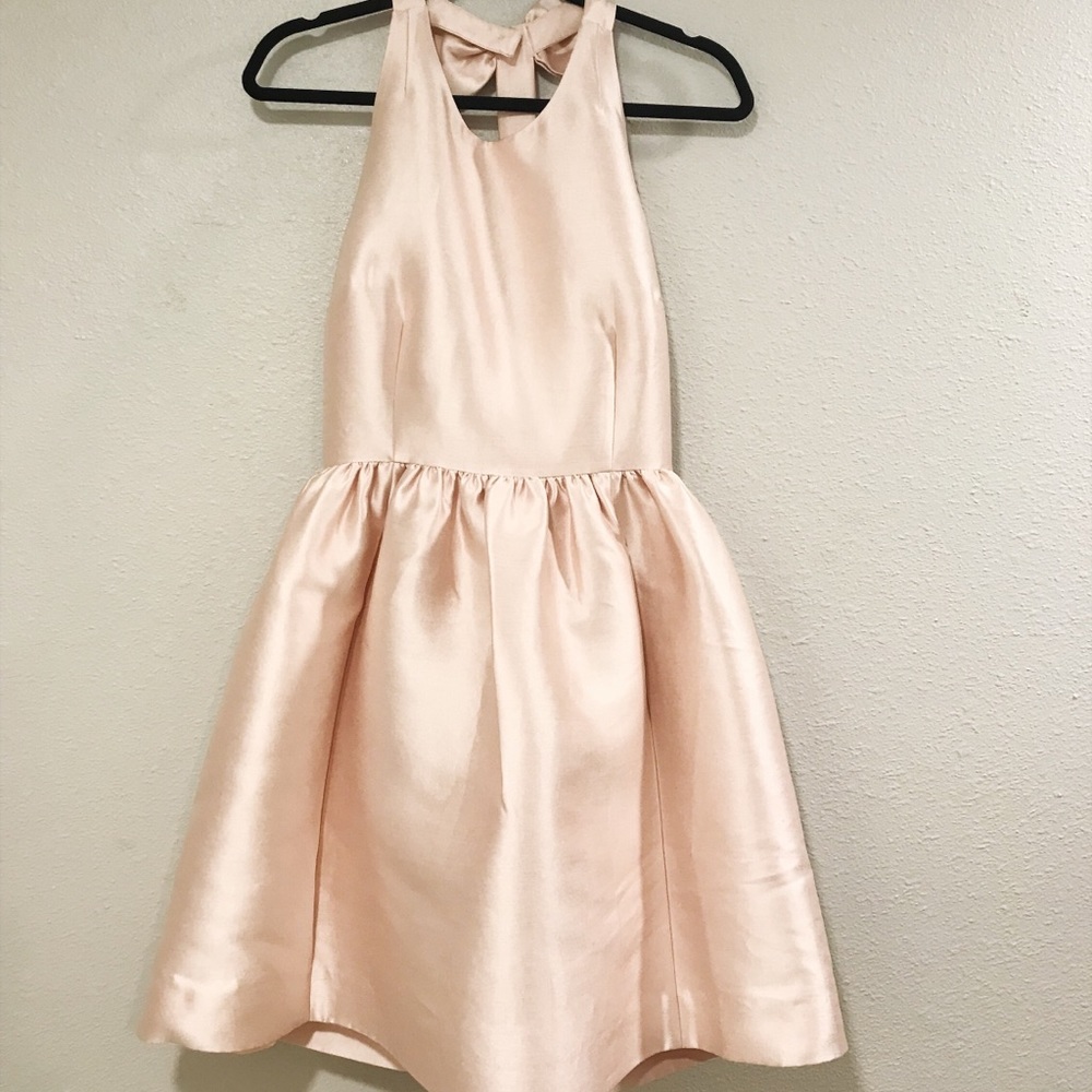 Kate Spade fit and flare bow back dress sz10 blush
